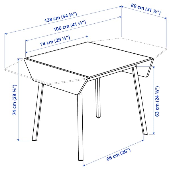 IKEA IKEA PS 2012 Drop-leaf table, bamboo, white , IKEA Sale | 14529UNZC