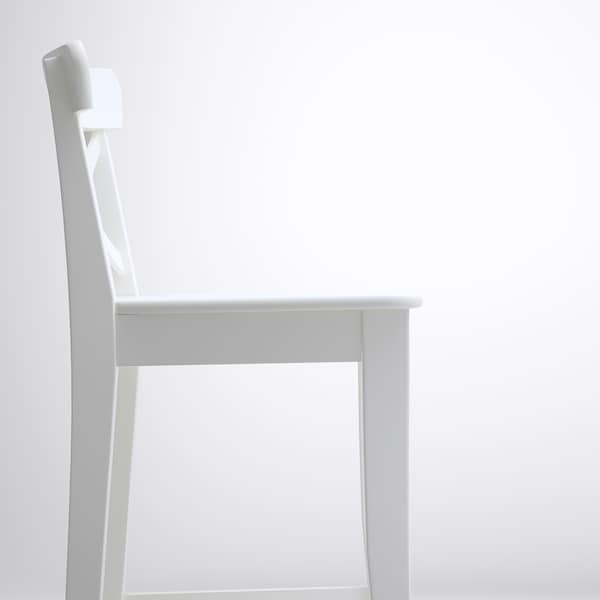 IKEA INGOLF Bar stool with backrest, white, 24  3/4 in , IKEA Sale | 73485ZALD