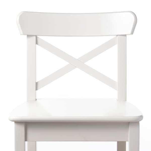 IKEA INGOLF Bar stool with backrest, white, 29  1/8 in , IKEA Sale | 46087IVEJ