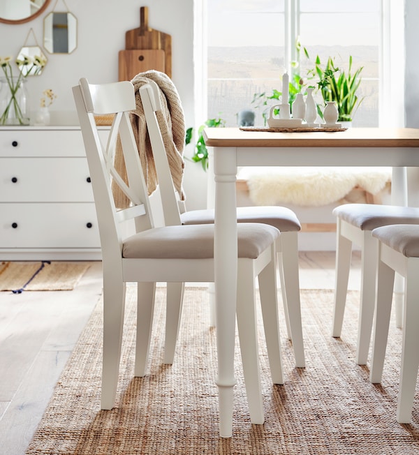 IKEA INGOLF chair, white/Hallarp beige , IKEA Sale | 56182YITB