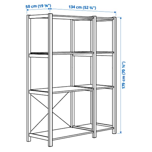 IKEA IVAR 2 section shelving unit, pine, 52 3/4x19 5/8x70 1/2 in , IKEA Sale | 43617CFXU