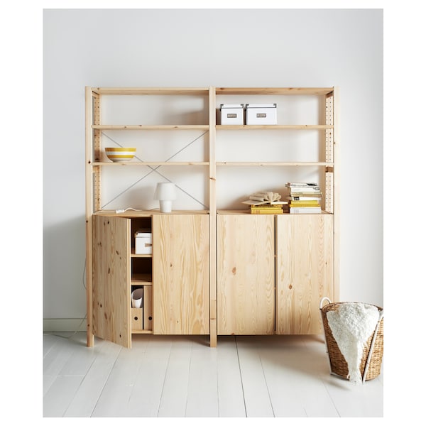 IKEA IVAR 2 section shelving unit w/cabinet, pine, 68 1/2x11 3/4x70 1/2 in , IKEA Sale | 47105BHXY