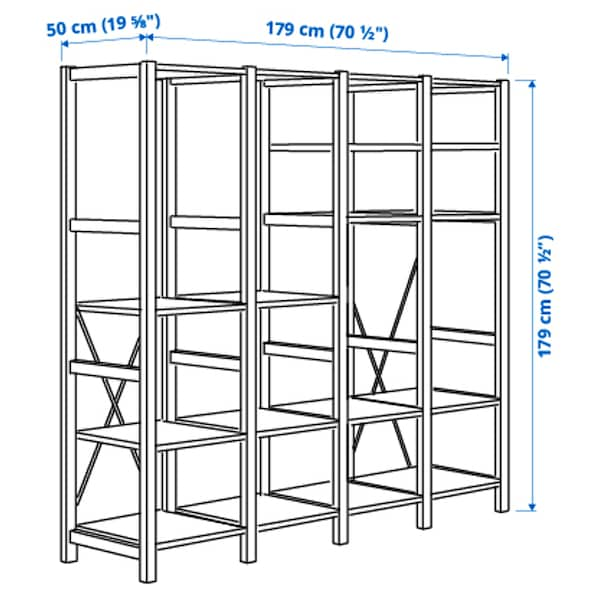 IKEA IVAR 4 section shelving unit, pine, 70 1/2x19 5/8x70 1/2 in , IKEA Sale | 52397WEFN