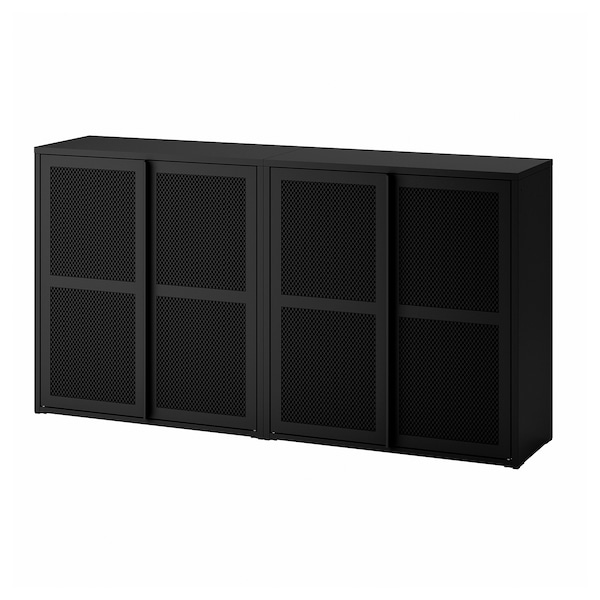 IKEA IVAR cabinet with doors, black mesh, 63x11 3/4x32 5/8 in , IKEA Sale | 72153PZKU