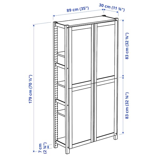 IKEA IVAR shelf unit with doors, pine/felt, 35x11 3/4x70 1/2 in , IKEA Sale | 48935IUEB