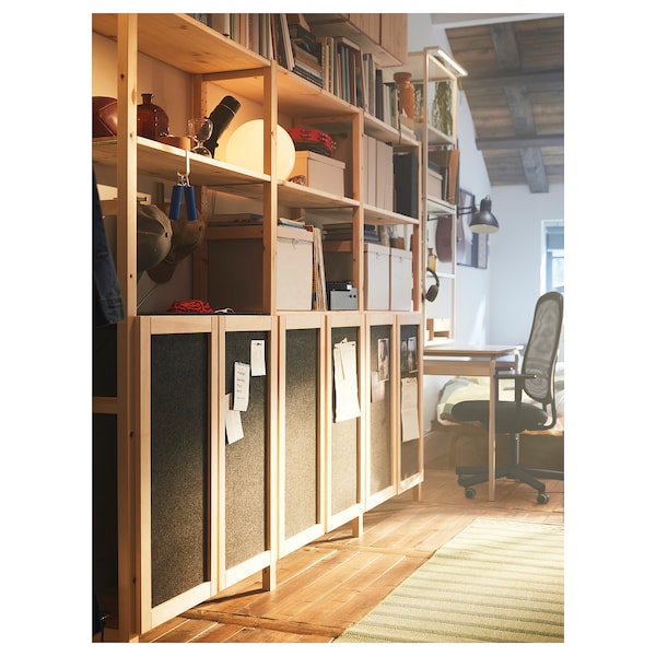 IKEA IVAR shelf unit with doors, pine/felt, 35x11 3/4x70 1/2 in , IKEA Sale | 98324CFHA