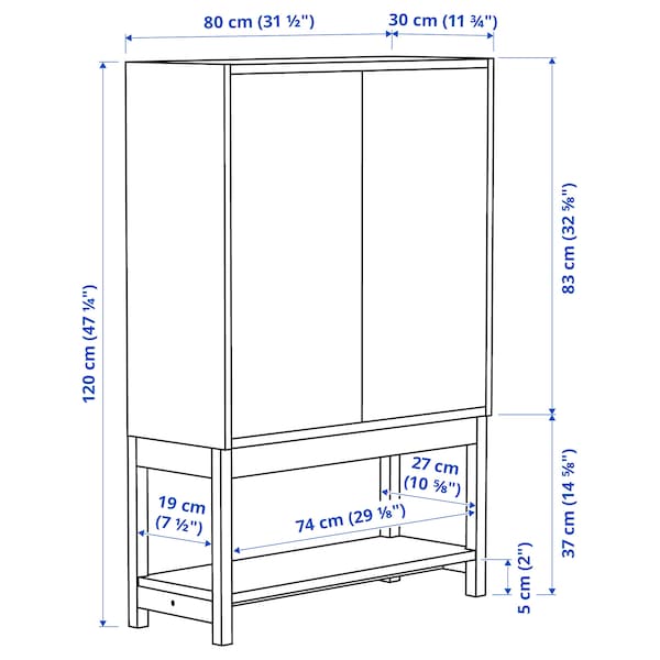 IKEA IVAR shelving unit with cabinet, pine, 31 1/2x11 3/4x47 1/4 in , IKEA Sale | 06347ELNT