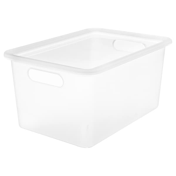 IKEA JORDBRUK storage box with lid, clear, 13x9x6 in , IKEA Sale | 61592QAKD