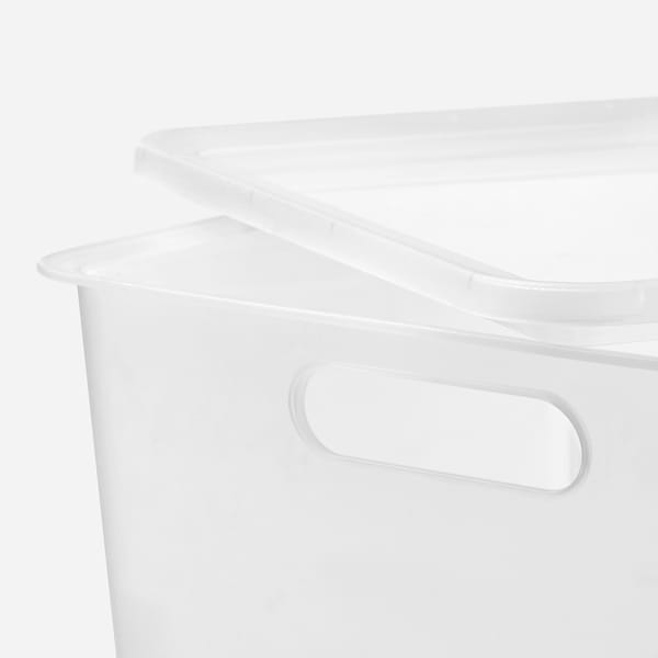 IKEA JORDBRUK storage box with lid, clear, 11x11x5 ½ in , IKEA Sale | 50348DTZV