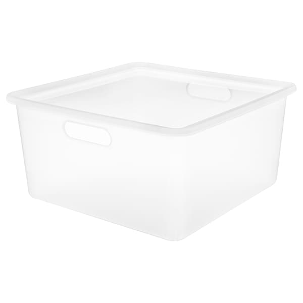 IKEA JORDBRUK storage box with lid, clear, 13x13x6 in , IKEA Sale | 87029MFPT