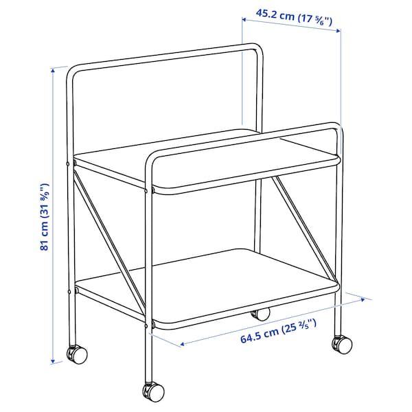 IKEA JÄRLÅSA side table on casters, white, 25 5/8x17 3/4 in , IKEA Sale | 54609GEFK