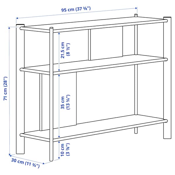 IKEA JÄTTESTA side table, white/light bamboo, 37 3/8x11 3/4 in , IKEA Sale | 81059AHGM