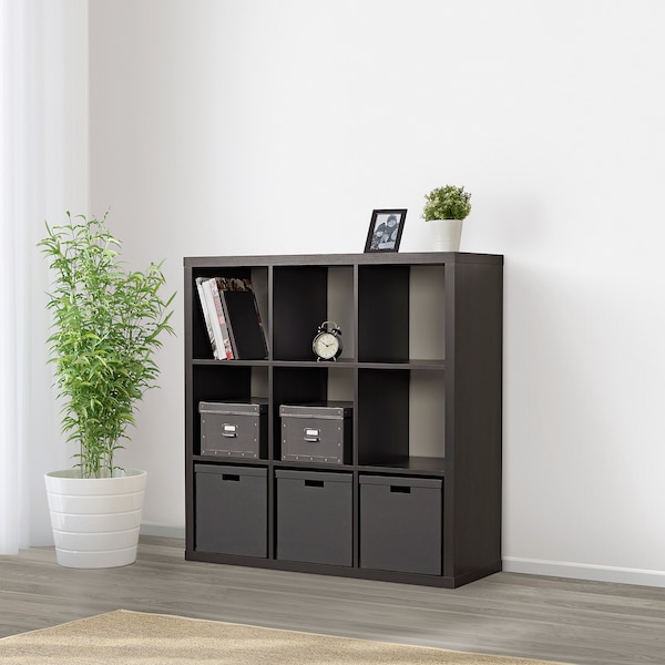 IKEA KALLAX Shelf unit, black-brown, 44  1/8x44  1/8 in , IKEA Sale | 49356PQFC