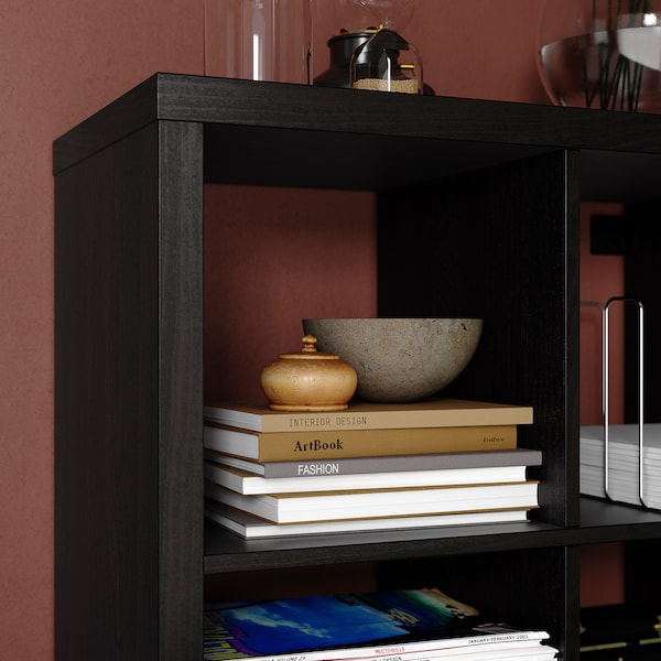 IKEA KALLAX Shelf unit, black-brown, 44  1/8x44  1/8 in , IKEA Sale | 49356PQFC