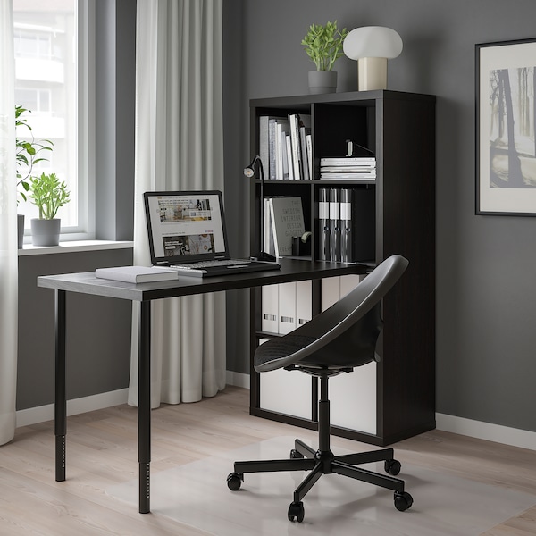 IKEA KALLAX / LAGKAPTEN workstation, black/black-brown, 30 3/8x62 5/8x57 7/8 in , IKEA Sale | 18765NQHZ