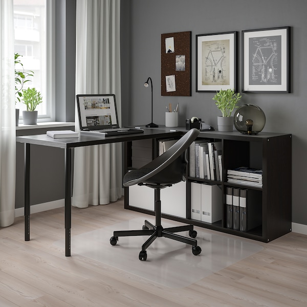 IKEA KALLAX / LAGKAPTEN workstation, black/black-brown, 30 3/8x62 5/8x57 7/8 in , IKEA Sale | 18765NQHZ