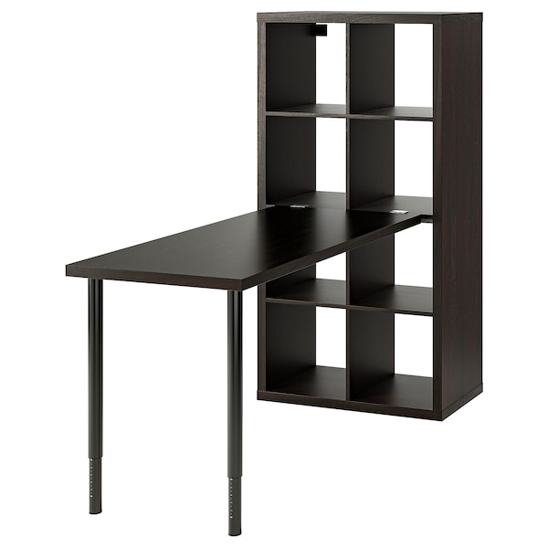 IKEA KALLAX / LAGKAPTEN workstation, black/black-brown, 30 3/8x62 5/8x57 7/8 in , IKEA Sale | 18765NQHZ