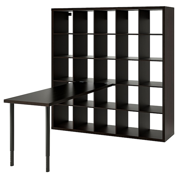 IKEA KALLAX / LAGKAPTEN workstation, black/black-brown, 71 5/8x70 1/2x71 5/8 in , IKEA Sale | 03598NLGW