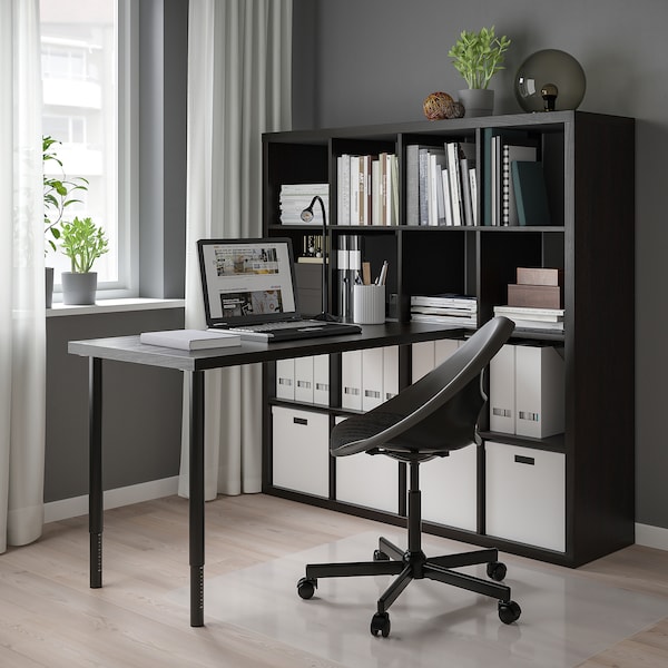 IKEA KALLAX / LAGKAPTEN workstation, black/black-brown, 57 7/8x62 5/8x57 7/8 in , IKEA Sale | 61824WXTL