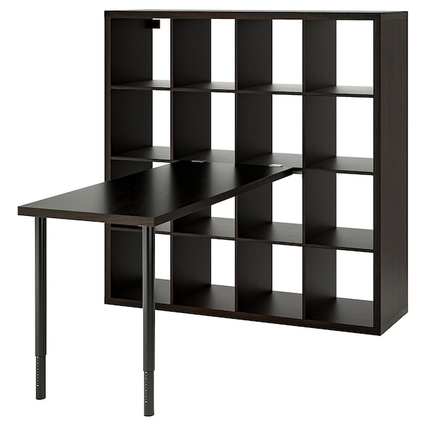 IKEA KALLAX / LAGKAPTEN workstation, black/black-brown, 57 7/8x62 5/8x57 7/8 in , IKEA Sale | 61824WXTL