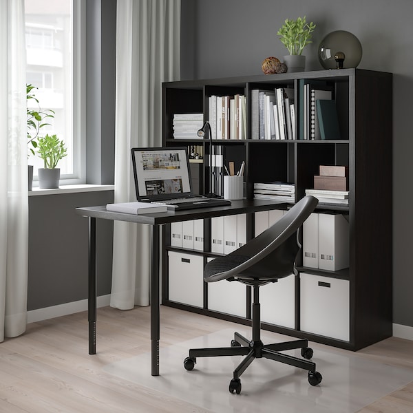 IKEA KALLAX / LINNMON workstation, black/black-brown, 57 7/8x54 3/4x57 7/8 in , IKEA Sale | 57192QLAJ