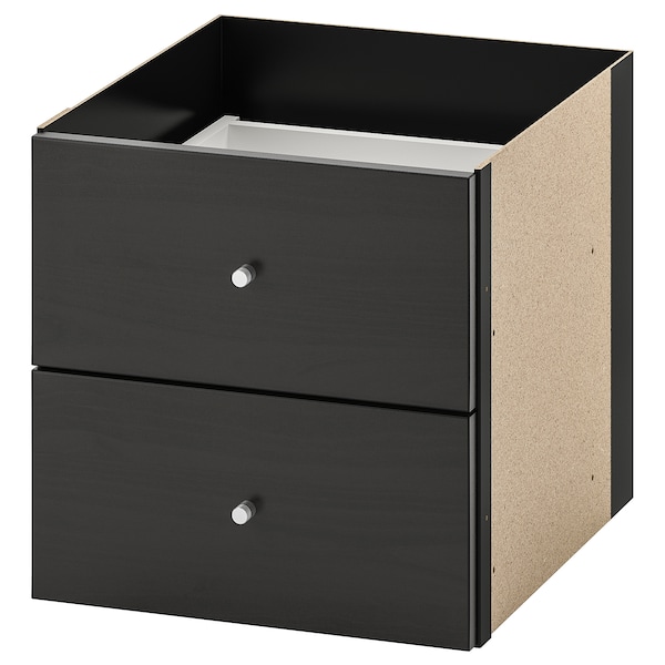 IKEA KALLAX insert with 2 drawers, black-brown, 13x13 in , IKEA Sale | 65418DEZX