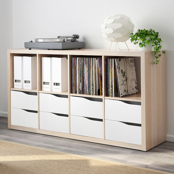 IKEA KALLAX insert with 2 drawers, wave shaped/white, 13x13 in , IKEA Sale | 76034UXSF