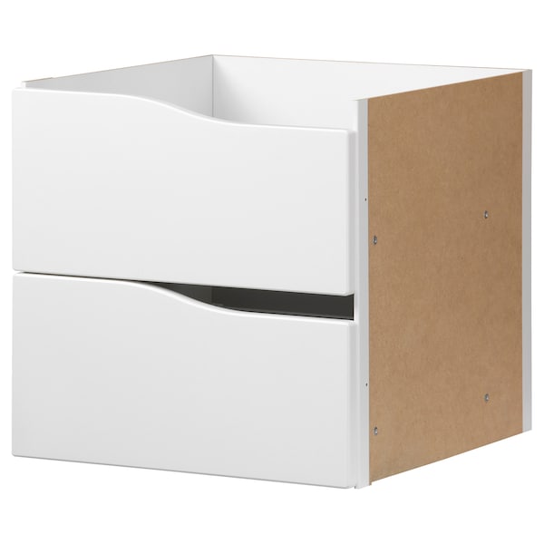 IKEA KALLAX insert with 2 drawers, wave shaped/white, 13x13 in , IKEA Sale | 76034UXSF