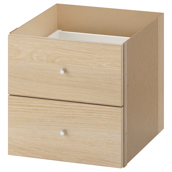 IKEA KALLAX insert with 2 drawers, white stained oak effect, 13x13 in , IKEA Sale | 32185EJNQ