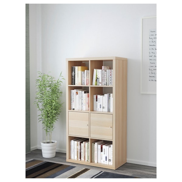 IKEA KALLAX insert with door, white stained oak effect, 13x13 in , IKEA Sale | 70913XLTG