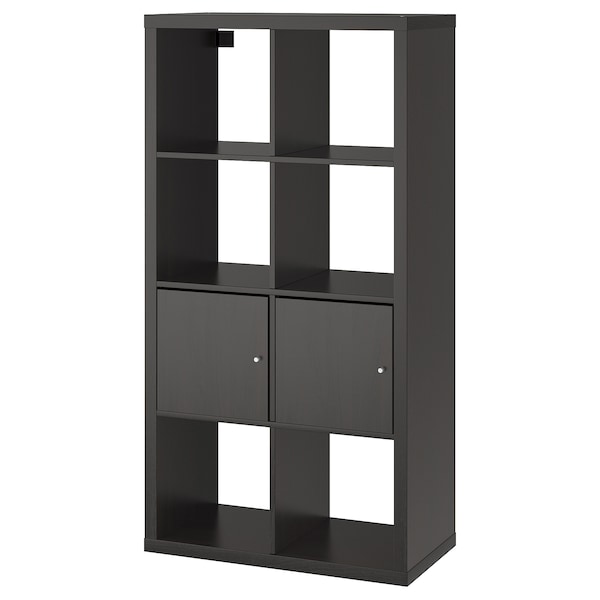 IKEA KALLAX shelf unit with doors, black-brown, 30 3/8x57 7/8 in , IKEA Sale | 57369KENV