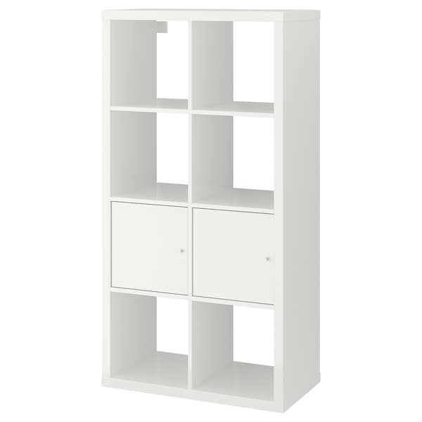 IKEA KALLAX shelf unit with doors, high-gloss/white, 30 3/8x57 7/8 in , IKEA Sale | 25367UPGZ