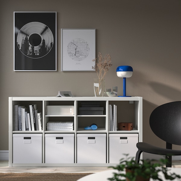 IKEA KALLAX shelving unit, with 2 shelf inserts/white, 57 7/8x30 3/8 in , IKEA Sale | 56083XQOZ