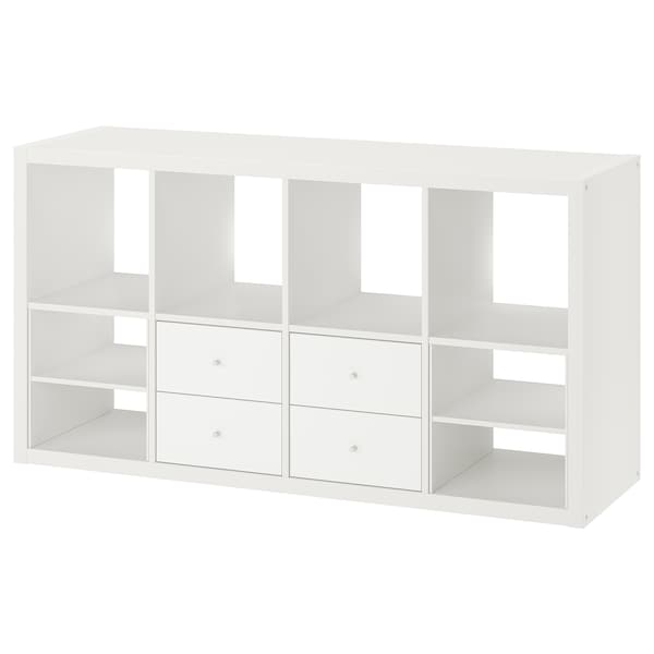 IKEA KALLAX shelving unit, with 4 drawers/with 2 shelf inserts white, 57 7/8x30 3/8 in , IKEA Sale | 52731UBAC