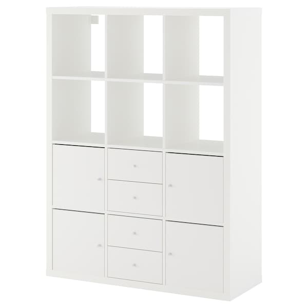 IKEA KALLAX shelving unit with 6 inserts, white, 44 1/8x57 7/8 in , IKEA Sale | 32904HGFQ