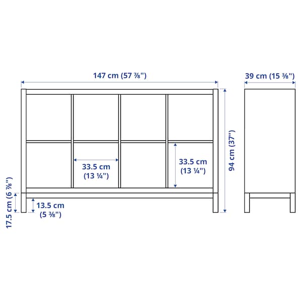 IKEA KALLAX shelving unit with underframe, white stained oak effect/white, 57 7/8x37 in , IKEA Sale | 91308BOSF