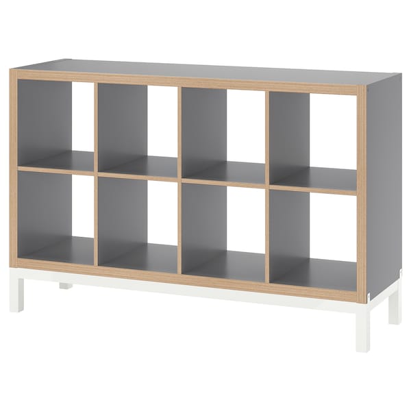 IKEA KALLAX shelving unit with underframe, gray wood effect/white, 57 7/8x37 in , IKEA Sale | 70638TARL