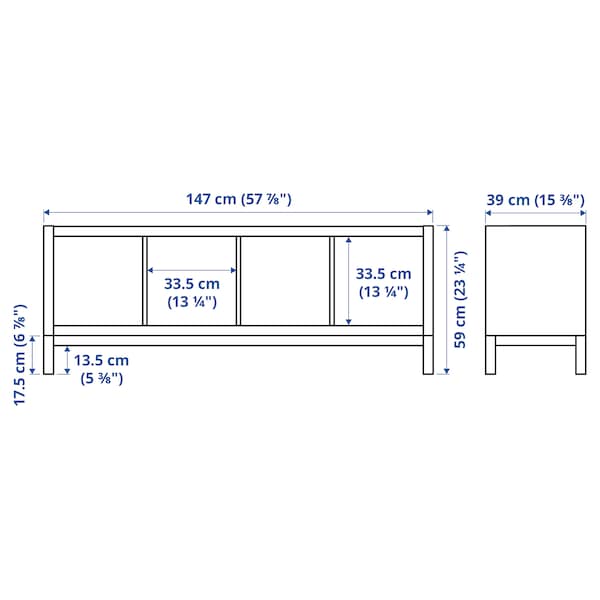 IKEA KALLAX shelving unit with underframe, white/white, 57 7/8x23 1/4 in , IKEA Sale | 70983IVYT