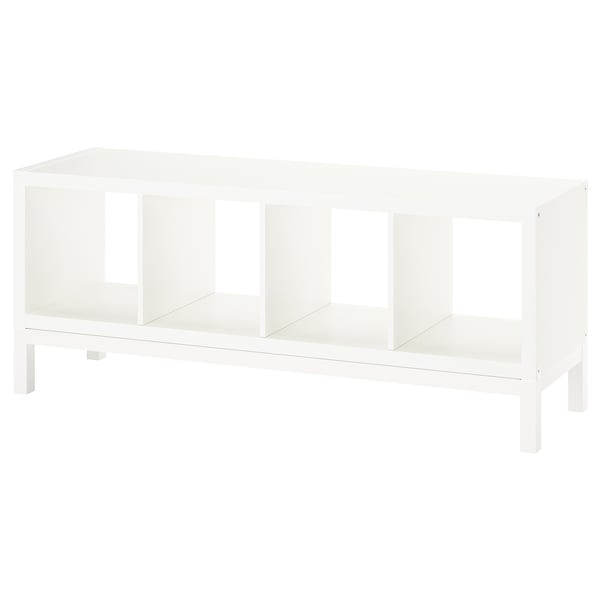 IKEA KALLAX shelving unit with underframe, white/white, 57 7/8x23 1/4 in , IKEA Sale | 70983IVYT