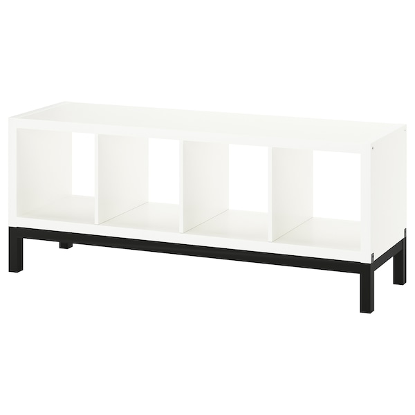 IKEA KALLAX shelving unit with underframe, white/black, 57 7/8x23 1/4 in , IKEA Sale | 49358EBYM