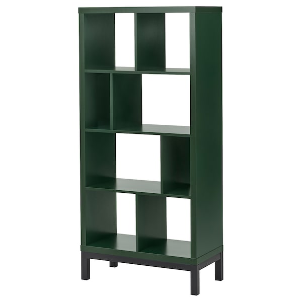 IKEA KALLAX shelving unit with underframe, dark green/black, 30 1/8x15 3/8x64 5/8 in , IKEA Sale | 51698QKSN