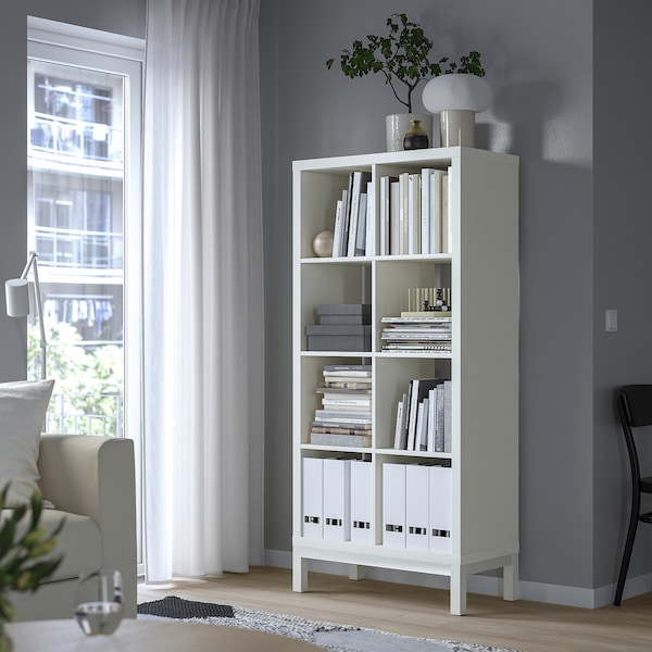 IKEA KALLAX shelving unit with underframe, white/white, 30 3/8x64 5/8 in , IKEA Sale | 32086YSXE