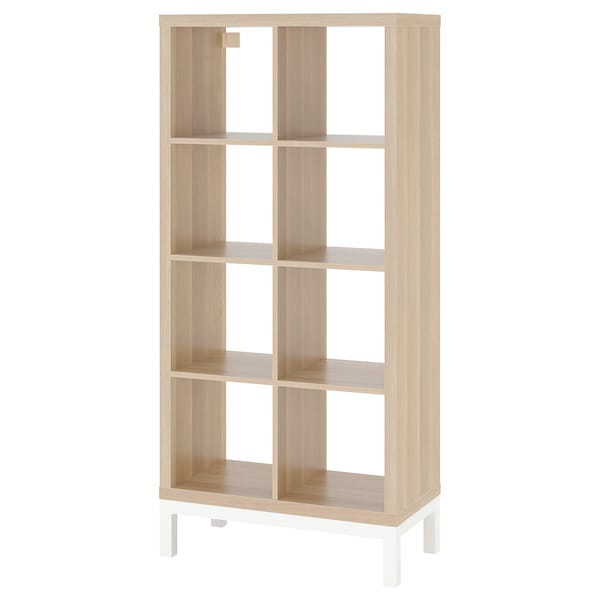 IKEA KALLAX shelving unit with underframe, white stained oak effect/white, 30 3/8x64 5/8 in , IKEA Sale | 90413NPIS