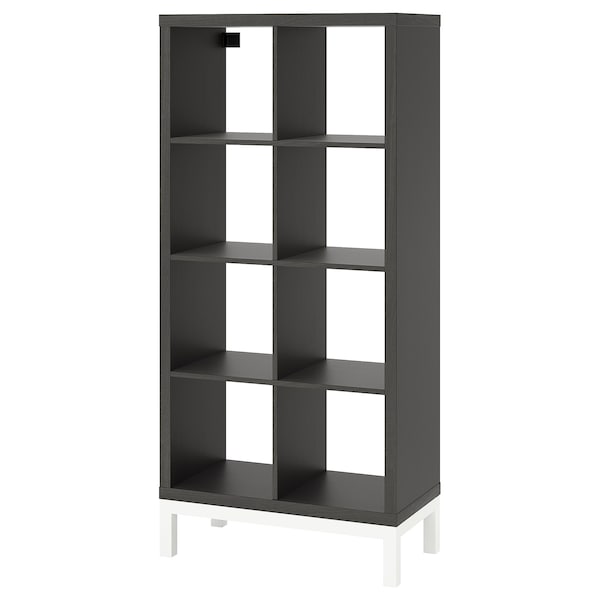 IKEA KALLAX shelving unit with underframe, black-brown/white, 30 3/8x64 5/8 in , IKEA Sale | 02859ZGJA