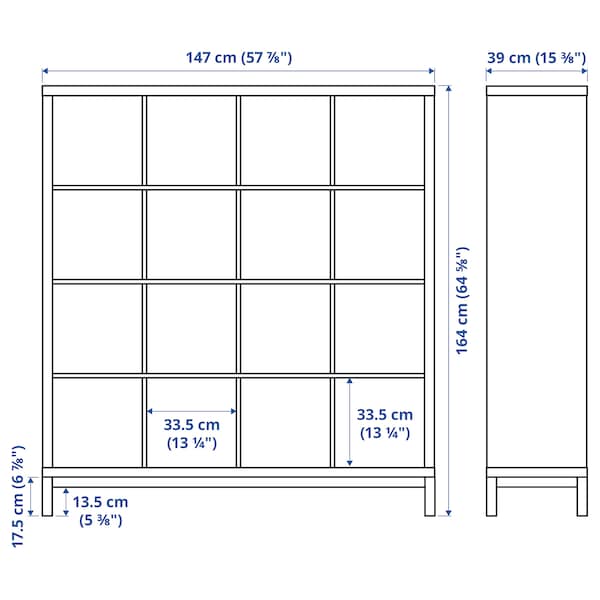 IKEA KALLAX shelving unit with underframe, black-brown/black, 57 7/8x64 5/8 in , IKEA Sale | 39176TYIZ