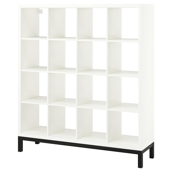 IKEA KALLAX shelving unit with underframe, white/black, 57 7/8x64 5/8 in , IKEA Sale | 94628RBFE