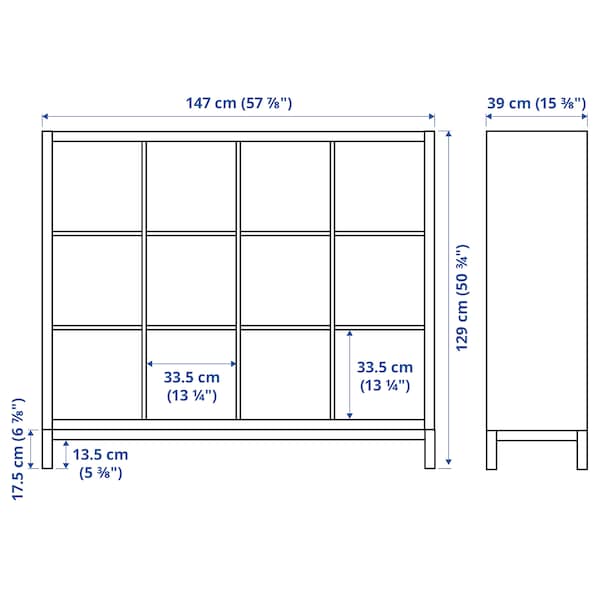 IKEA KALLAX shelving unit with underframe, black-brown/black, 57 7/8x50 3/4 in , IKEA Sale | 24869RVGC