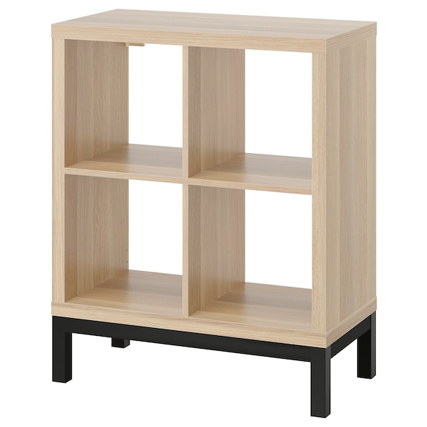 IKEA KALLAX shelving unit with underframe, white stained oak effect/black, 30 3/8x37 in , IKEA Sale | 26703RIQU