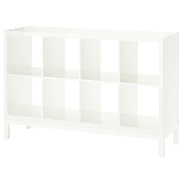 IKEA KALLAX shelving unit with underframe, high-gloss/white/white, 57 7/8x37 in , IKEA Sale | 48261NOQL