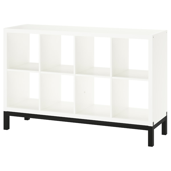 IKEA KALLAX shelving unit with underframe, white/black, 57 7/8x37 in , IKEA Sale | 35189HRQS